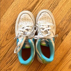 Nike White and Blue Sneakers